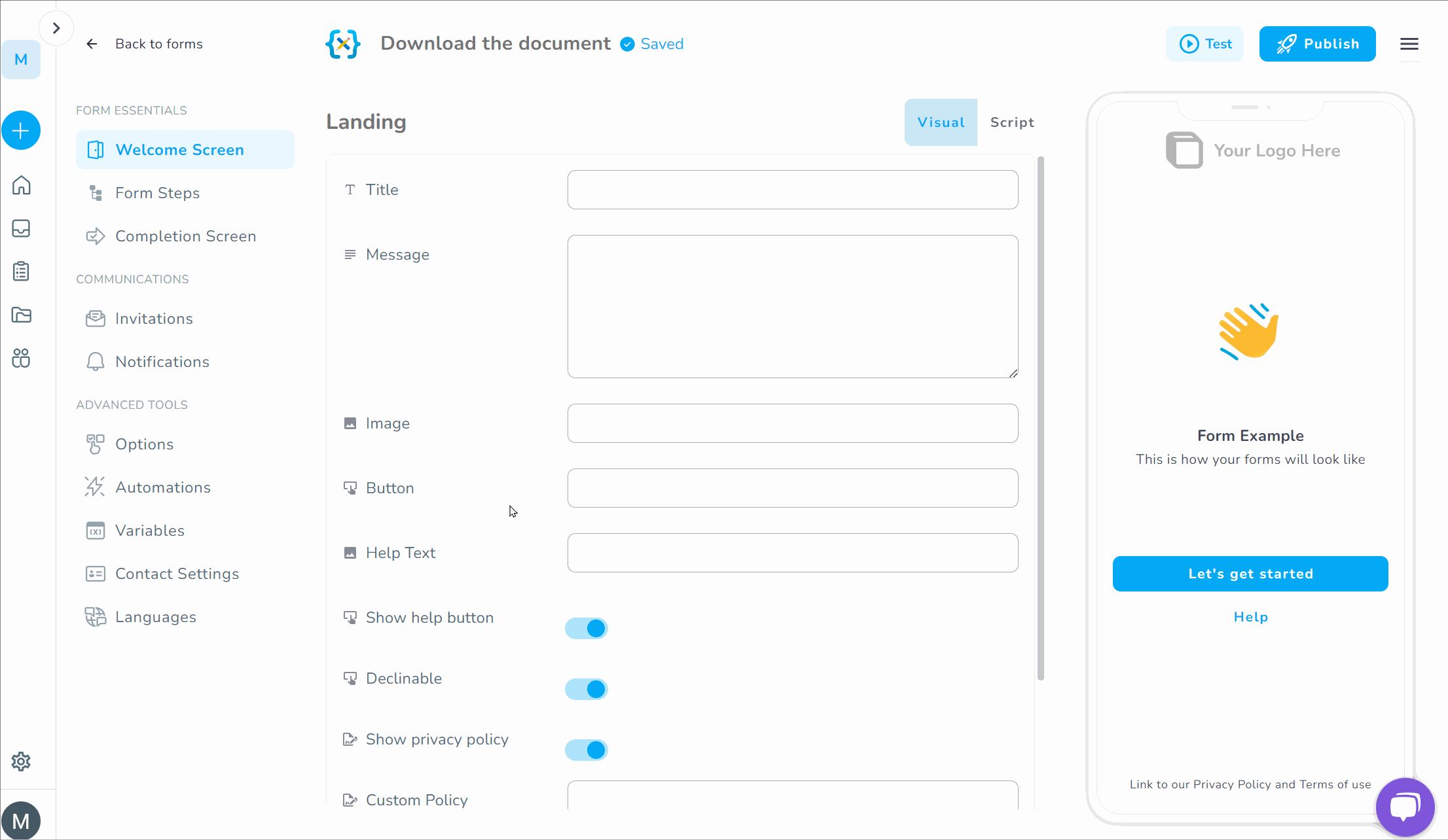 How to add the file download element-gif